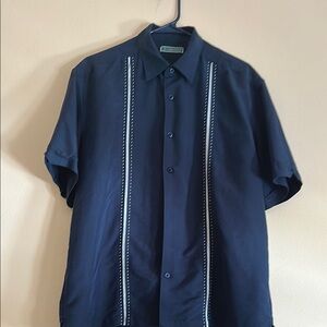 Men's Blue Guayabera Shirt